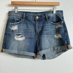 Articles of Society Medium Washed Denim Rolled Hem Distressed Shorts Women's 28
